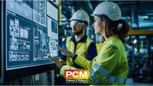 Manutentores olhando para uma tela com itens do poka yoke